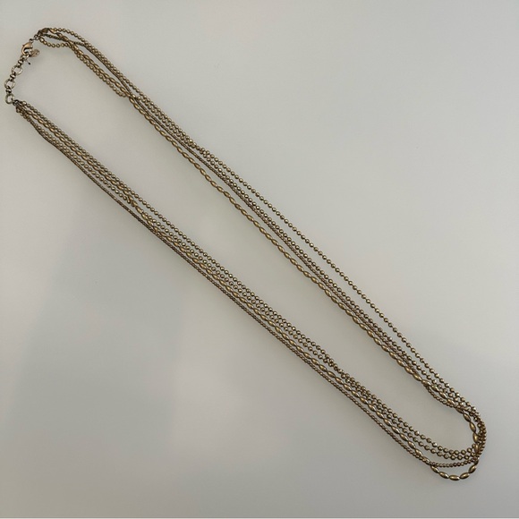 Lucky Brand | Gold-Tone Multi-Strand Bead Chain Long Necklace - Picture 6 of 16